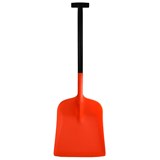Orange and Black Plastic Snow Shovel with D Grip