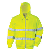 B305 - Hi Vis Zip Front Hoodie