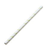 8" White Compostable Paper Straws – Pack of 250