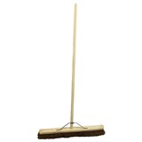 Bassine Stiff Yard Broom with Handle & Bracket