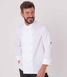 DE001 - Dennys Long Sleeve Press Stud Chef's Jacket