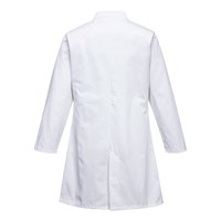 Portwest 2202 Men’s Food Coat in White with concealed stud front and internal chest pocket