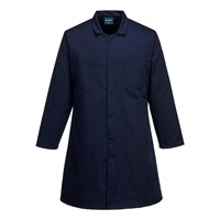 Portwest 2202 Men’s Food Coat in Navy with concealed stud front and internal chest pocket