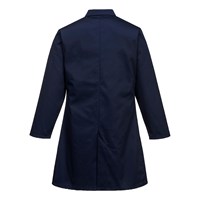 Portwest 2202 Men’s Food Coat in Navy with concealed stud front and internal chest pocket