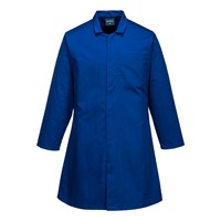 Portwest 2202 Men’s Food Coat in Royal with concealed stud front and internal chest pocket