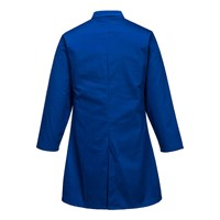 Portwest 2202 Men’s Food Coat in Royal with concealed stud front and internal chest pocket