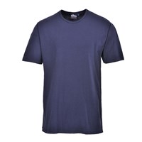 Portwest B120 thermal short sleeve t-shirt in Navy with round neck and breathable cotton-poly blend
