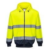 B317 - Hi-Vis Two-Tone Zip Front Hoodie