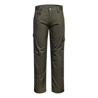 Portwest CD884 forest nights work pants with knee pad pockets, cargo storage, and elasticated waistband