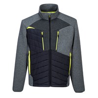 Portwest DX471 metal grey insulated jacket with stretch sleeves and zipped chest pockets