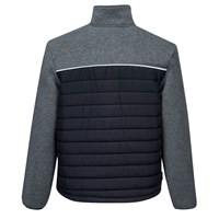 Portwest DX471 metal grey insulated jacket with stretch sleeves and zipped chest pockets
