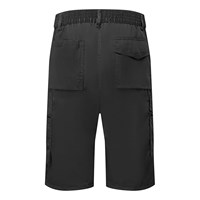 Portwest S790 black combat work shorts with multiple pockets and half‑elasticated waistband