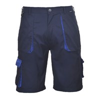 Navy Portwest TX14 Texo Contrast work shorts with seven pockets and contrast panels