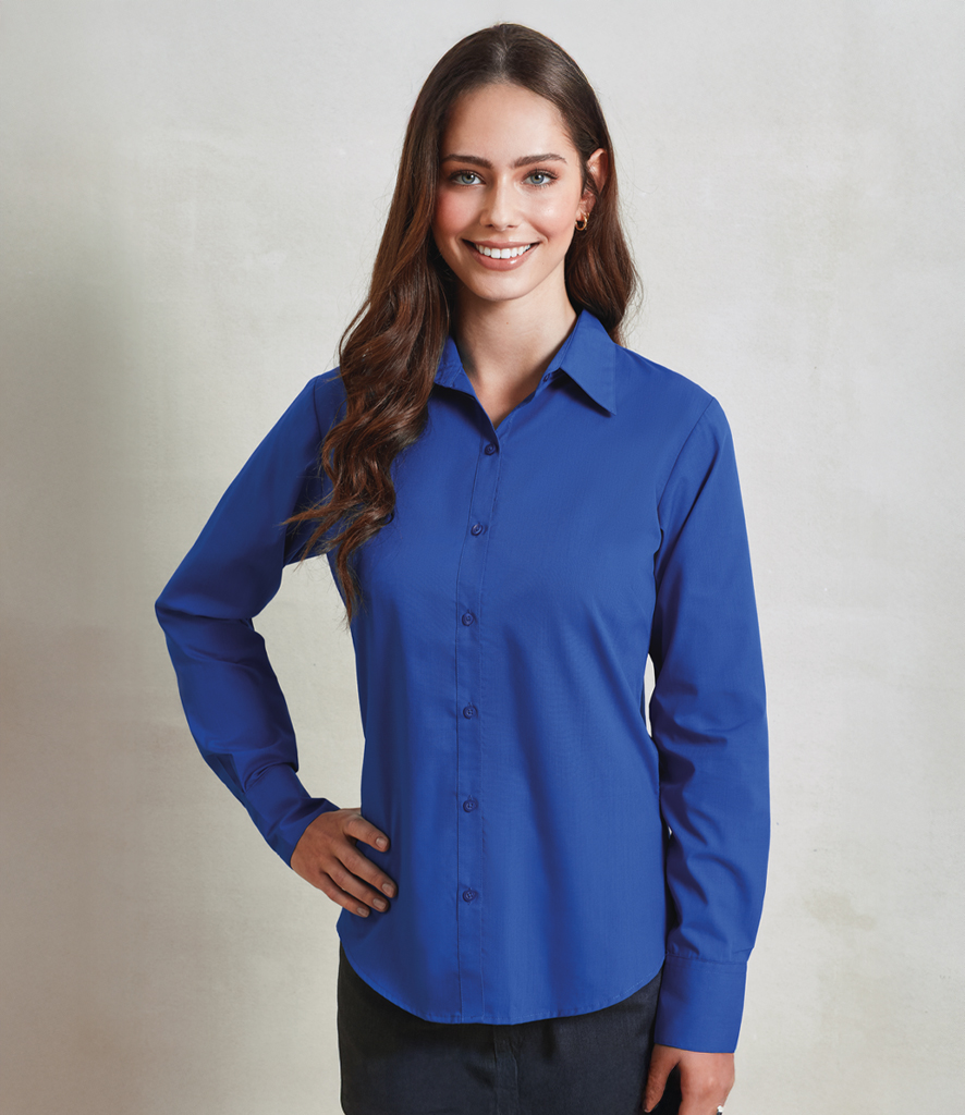 PR300 - Premier Ladies Long Sleeve Poplin Blouse