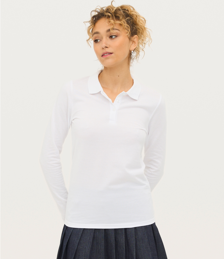 02083 - SOL'S Ladies Perfect Long Sleeve Piqué Polo Shirt