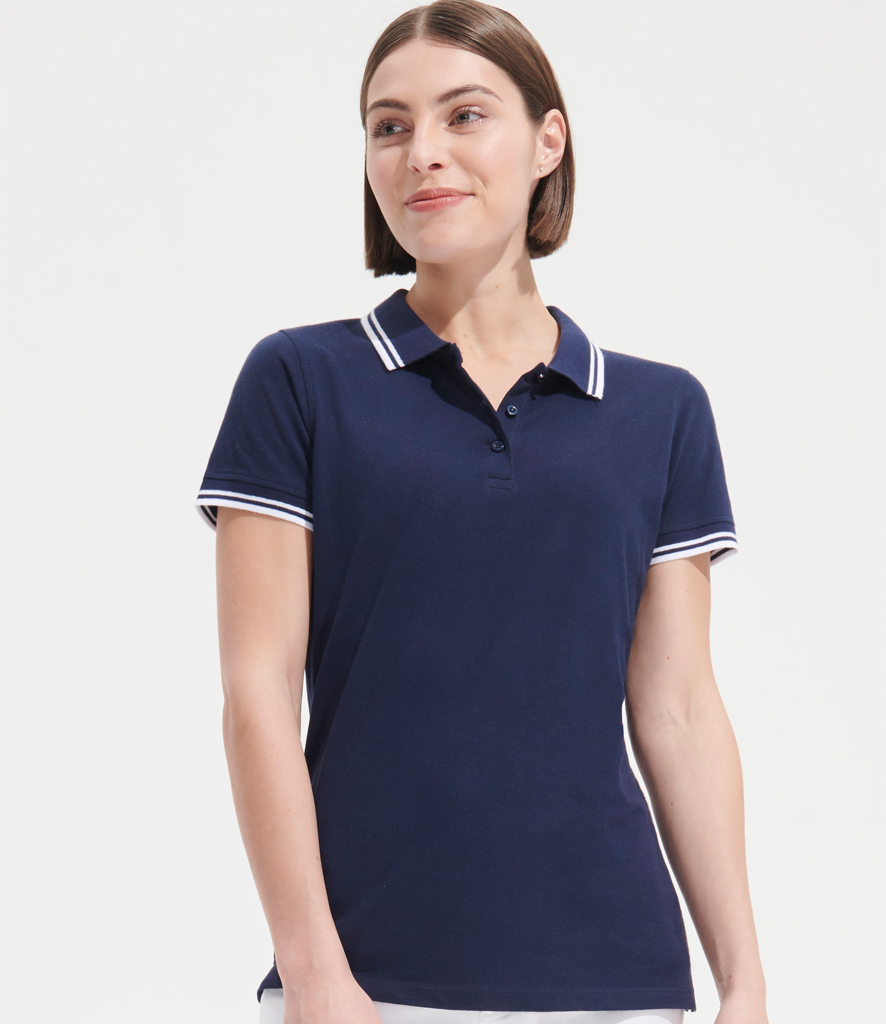 10578 - SOL'S Ladies Pasadena Tipped Cotton Piqué Polo Shirt