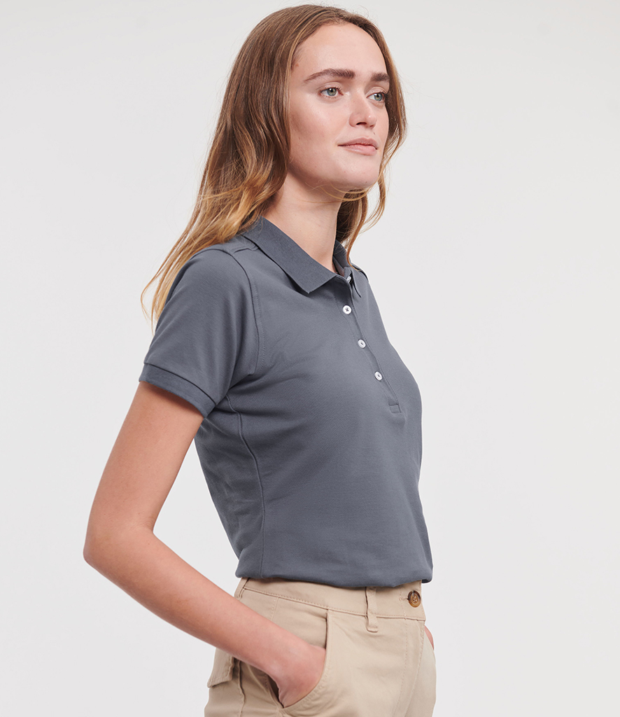 566F - Russell Athletic Ladies Stretch Piqué Polo Shirt
