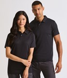 Premier PR612 CoolChecker unisex stud pique polo shirt front in black