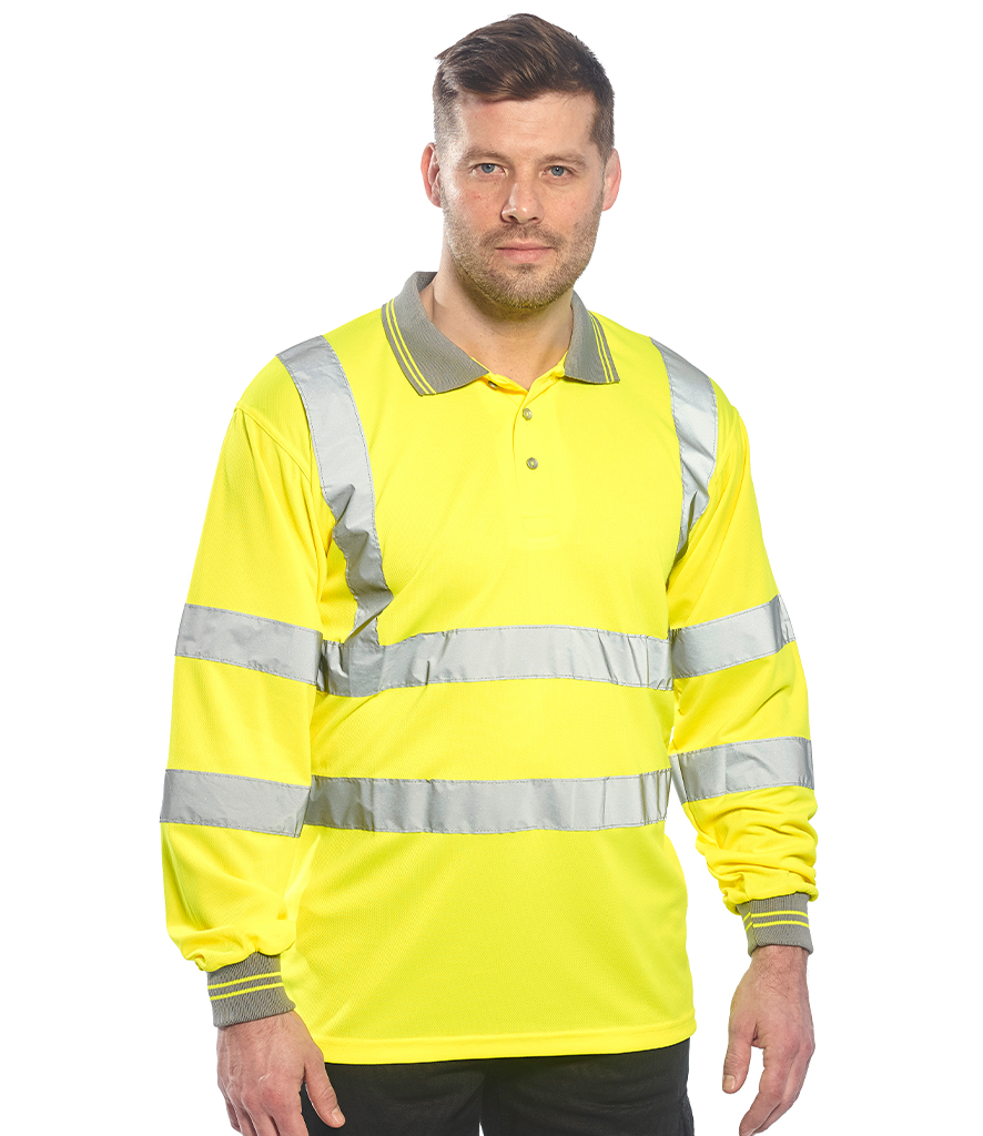 PW059 - Portwest Hi-Vis Long Sleeve Polo Shirt