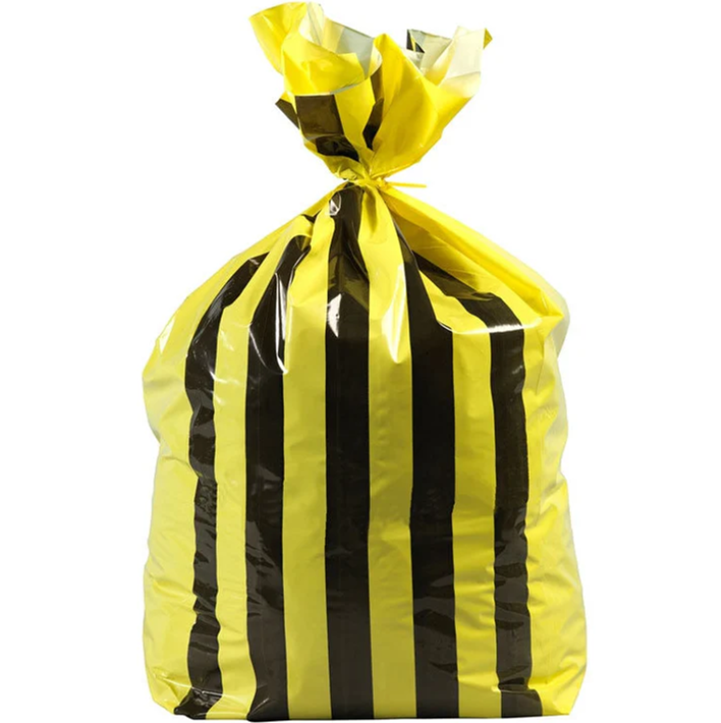 Yellow Tiger Stripe Sacks x 200