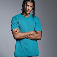 Anthem Unisex Organic Heavyweight T‑Shirt AM15 front view in teal