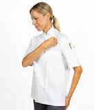 DE002 - Dennys Short Sleeve Press Stud Chef's Jacket