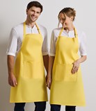 Premier PR154 bib apron with adjustable neck strap, centre pocket with pen compartment and durable polycotton twill construction.