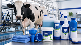 Dairy teat-care products including pre-milking disinfectants post-milking teat dips barrier products and udder hygiene solutions